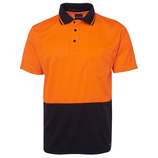 Hi-Vis Short Sleeve Polo - Orange/Navy