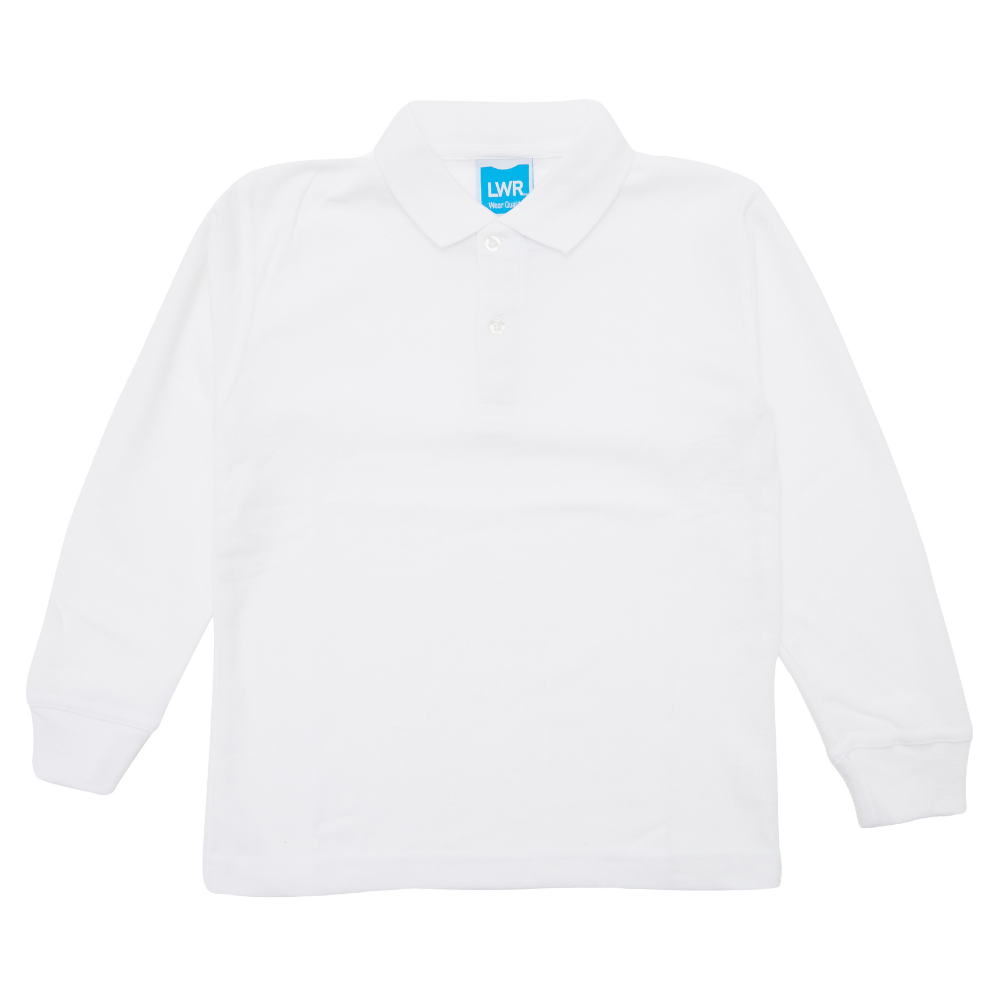 Long Sleeve Polo - White