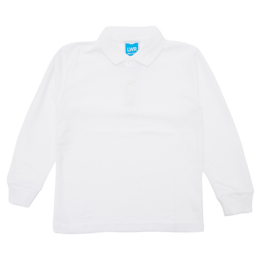 Long Sleeve Polo - White